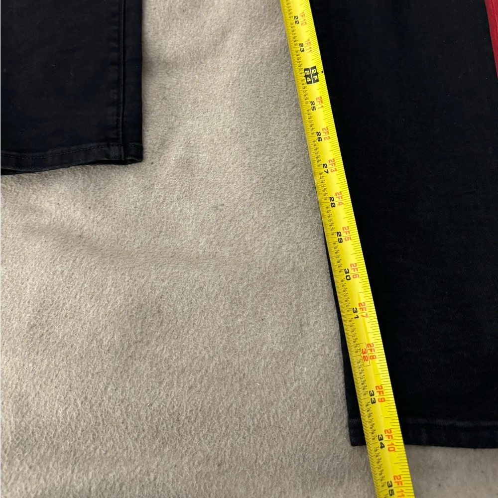 Amiri Jeans 34 Glitter Track Jeans Black With Red Stripe Men's Skinny Distressed - Picture 11 of 14